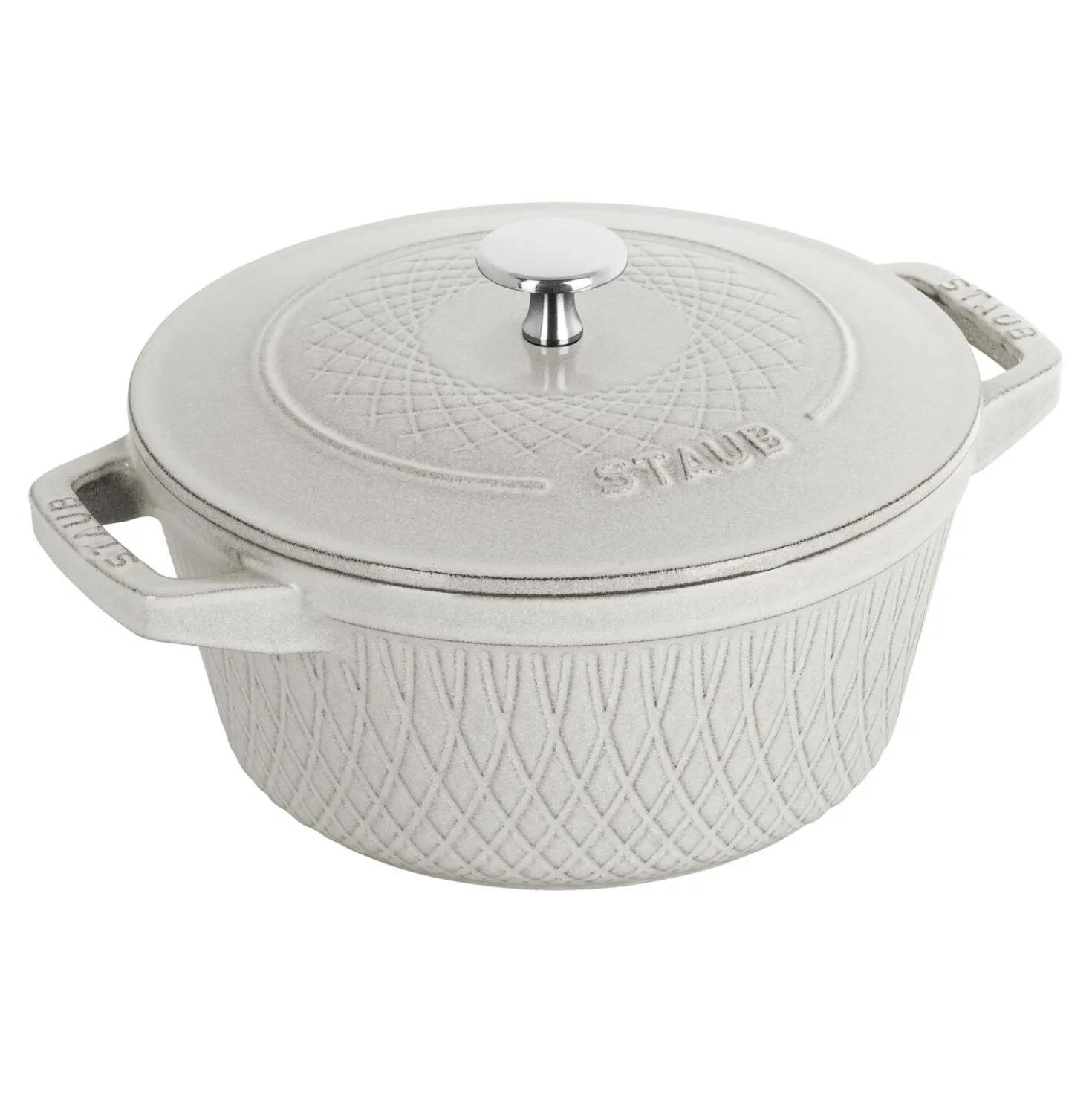 Cocotte twister 24 cm, Rond(e), Truffe blanche, Fonte
