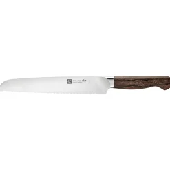 Couteau à pain 20 cm, Brun, tranchant dentelé