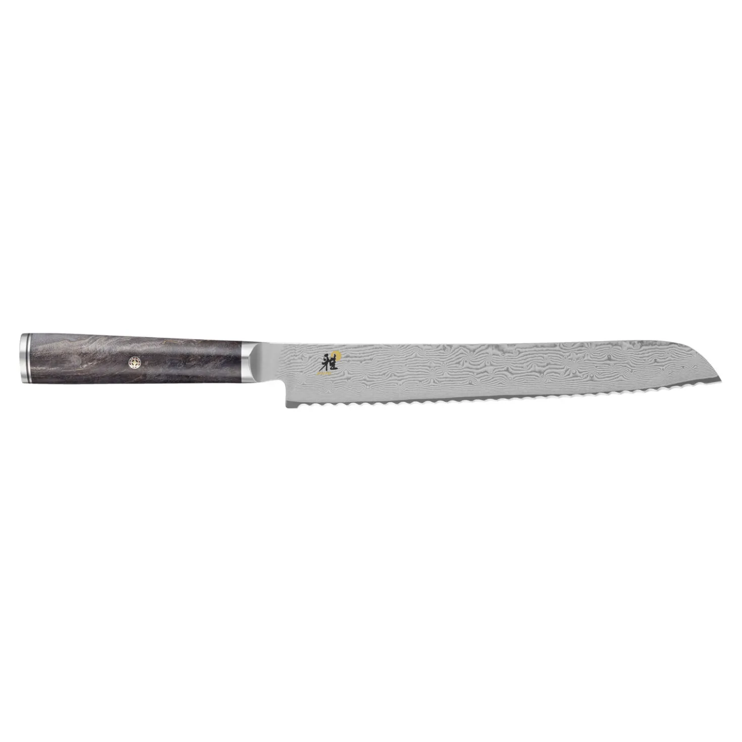 Couteau à pain 24 cm, Noir brun, tranchant dentelé