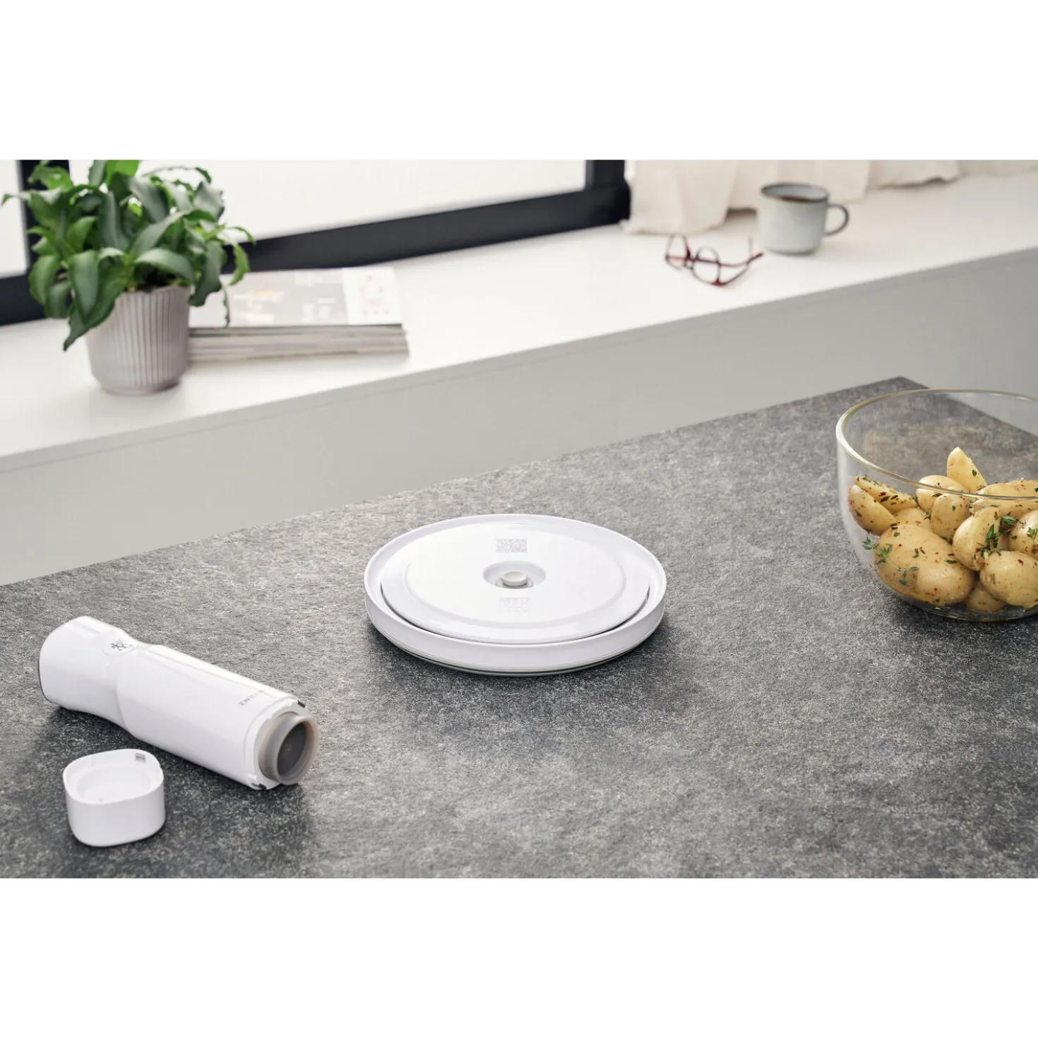 Couvercle de bol sous vide M / 18 cm, Blanc