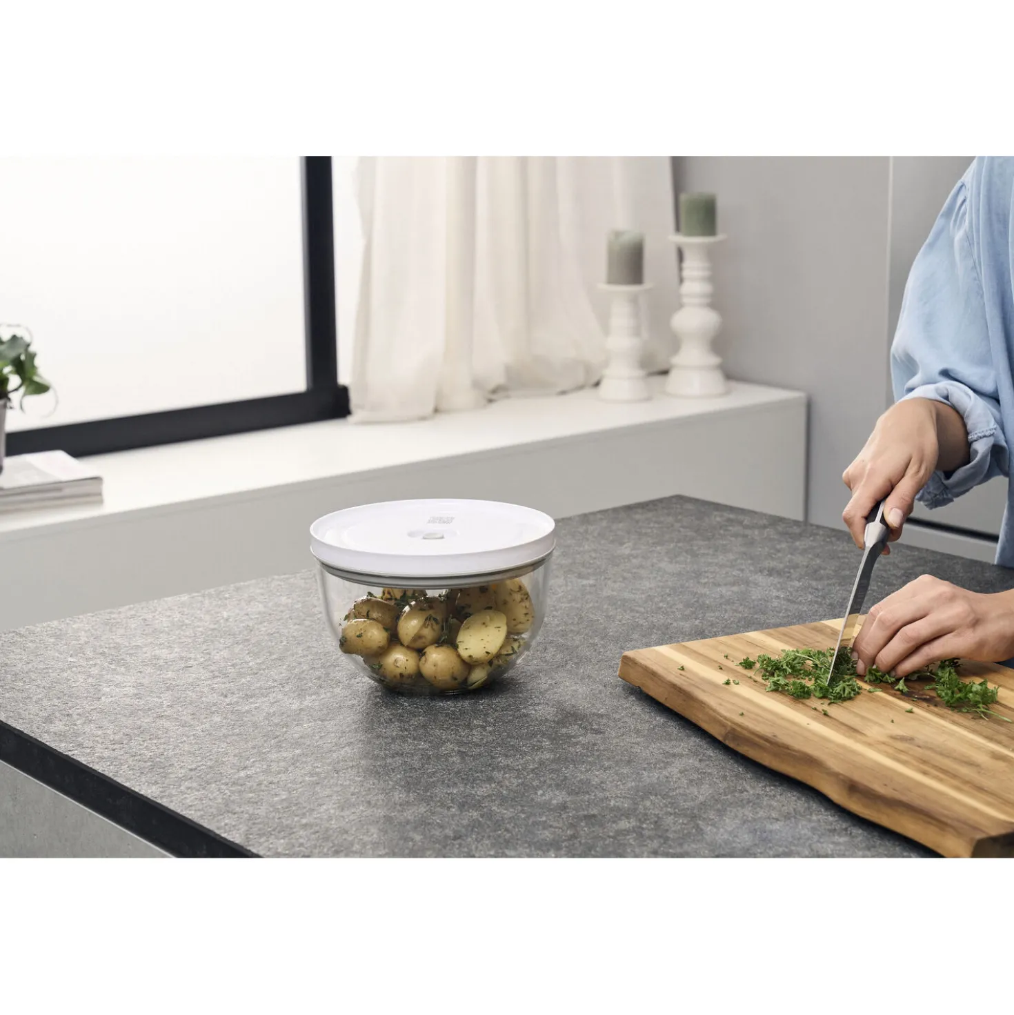 Couvercle de bol sous vide M / 18 cm, Blanc