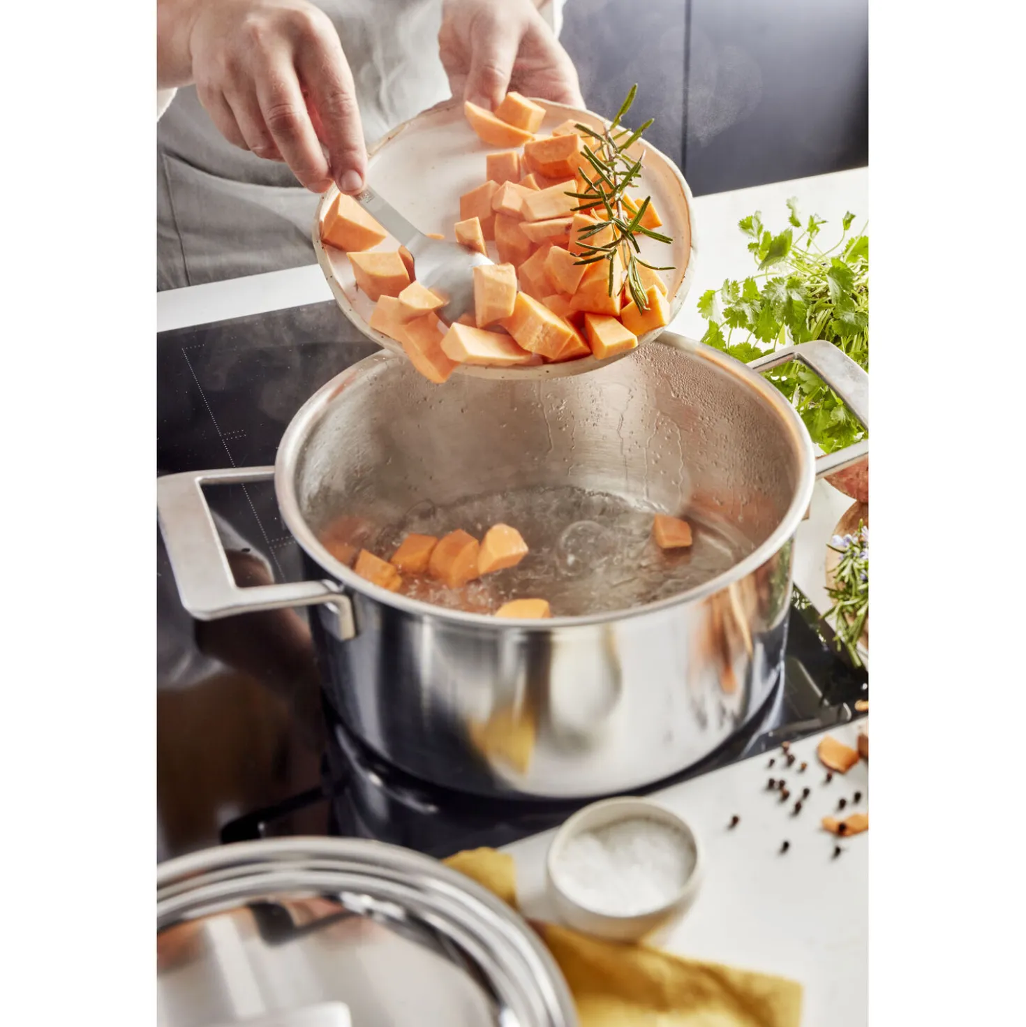 Faitout avec couvercle 18 cm, Inox 18/10