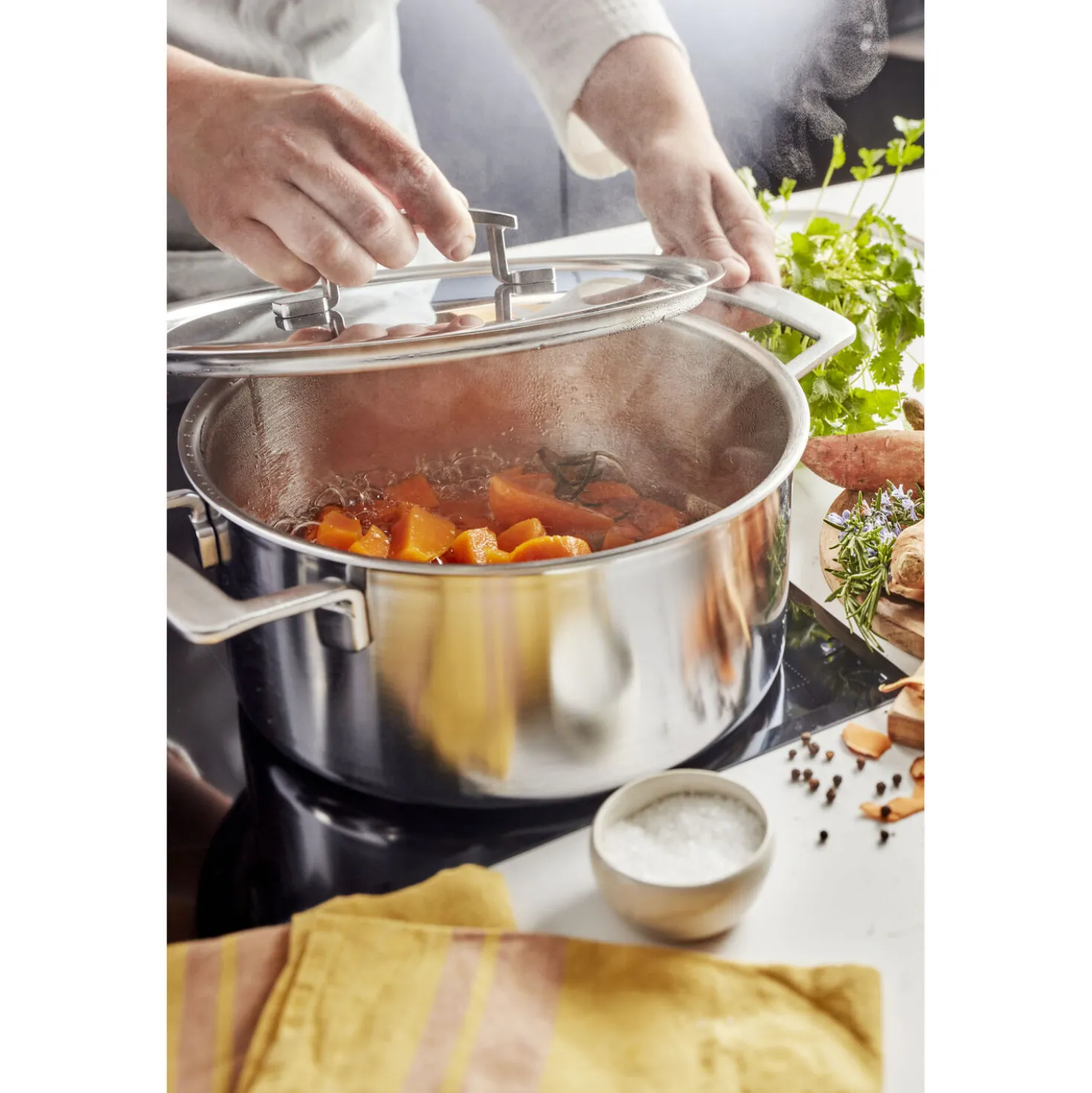 Faitout avec couvercle 18 cm, Inox 18/10