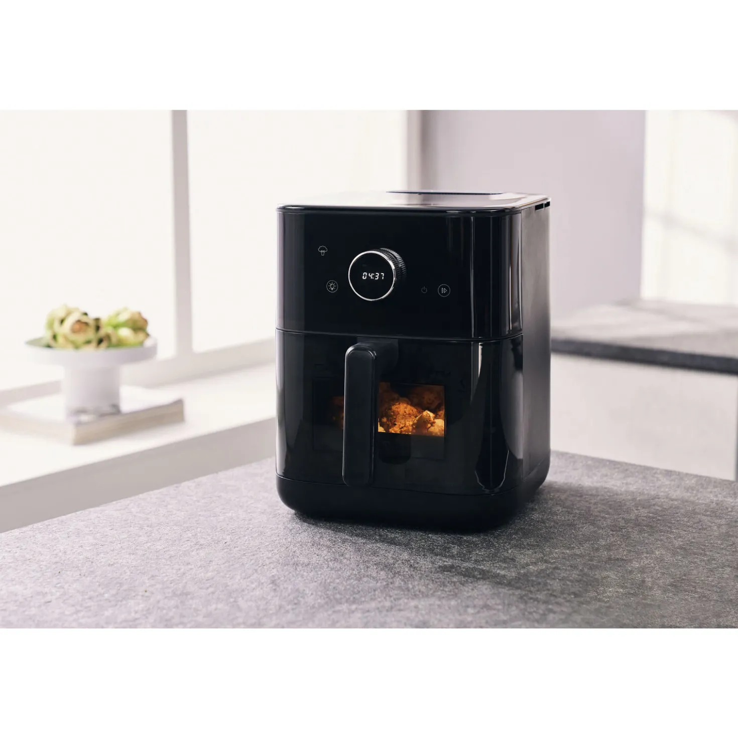 Friteuse à air chaud 6 l, Noir mat