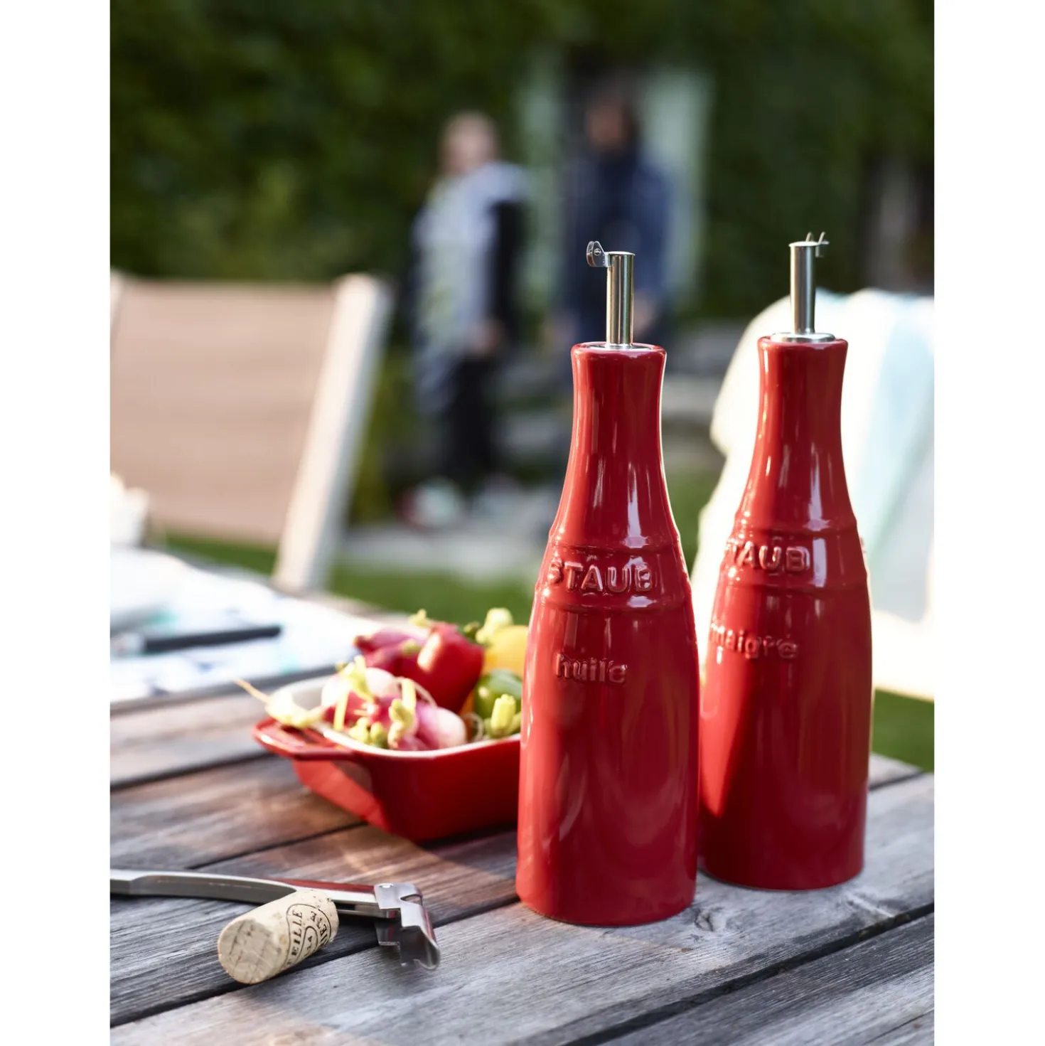 Huilier et vinaigrier 20 cm, Céramique, Cerise