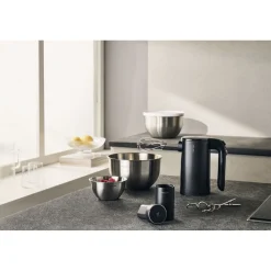 Kit de démarrage pour batteur électrique sans fil avec batterie et set de bols, 7-pcs, noir