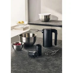 Kit de démarrage pour batteur électrique sans fil avec batterie et set de bols, 7-pcs, noir