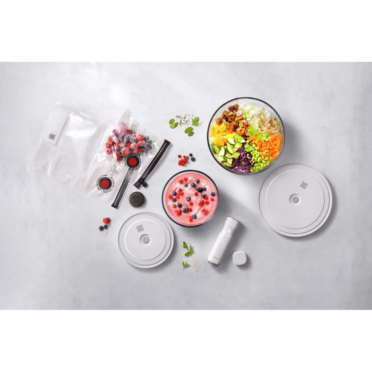 Kit de démarrage sous vide, Verre / M/L, 9-pcs, transparent-blanc
