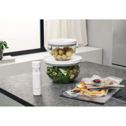 Kit de démarrage sous vide, Verre / M/L, 9-pcs, transparent-blanc