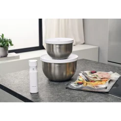 Kit de démarrage sous vide, Acier inoxydable / M/L, 9-pcs, Blanc argenté