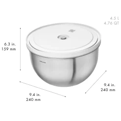 Kit de démarrage sous vide, Acier inoxydable / M/L, 9-pcs, Blanc argenté