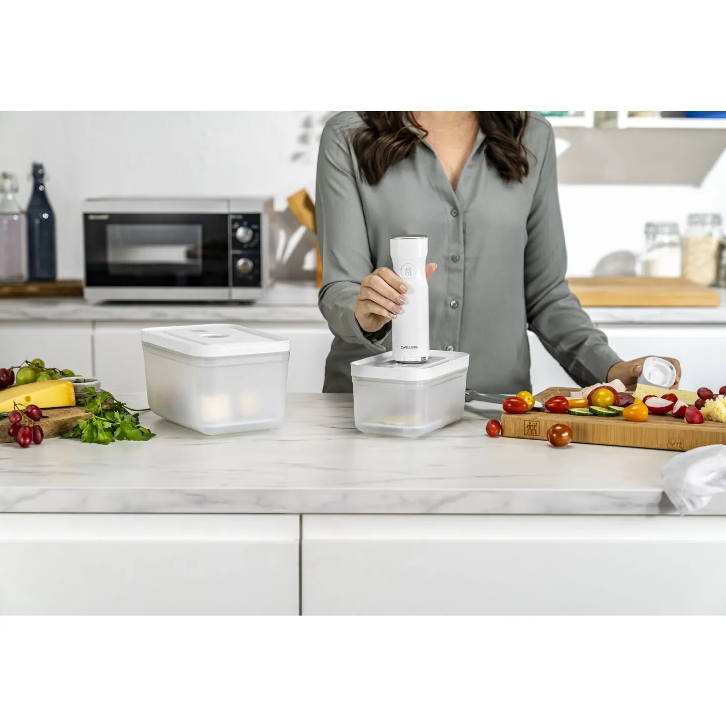 Kit de démarrage sous vide, Plastique / M/L, 7-pcs, Blanc