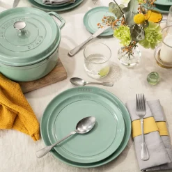 Lot de assiettes plates, 6-pcs. /15 cm, sauge, Céramique