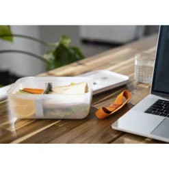 Lunch box L, Plastique, semi transparent-Gris