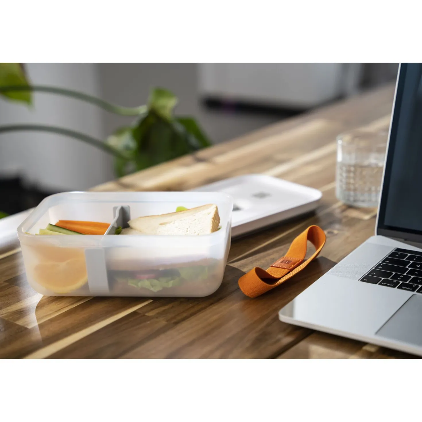 Lunch box L, Plastique, semi transparent-Gris