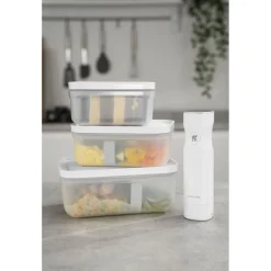 Lunch box L, Plastique, semi transparent-Gris