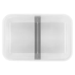 Lunch box L plate, Plastique, semi transparent-Gris