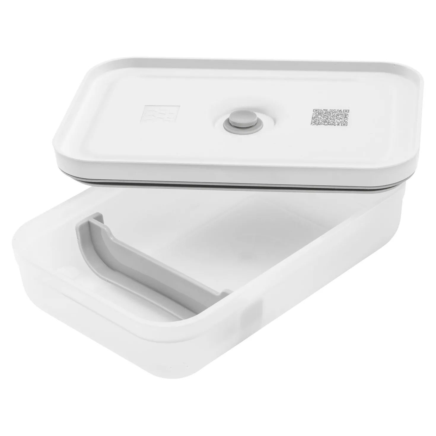 Lunch box L plate, Plastique, semi transparent-Gris