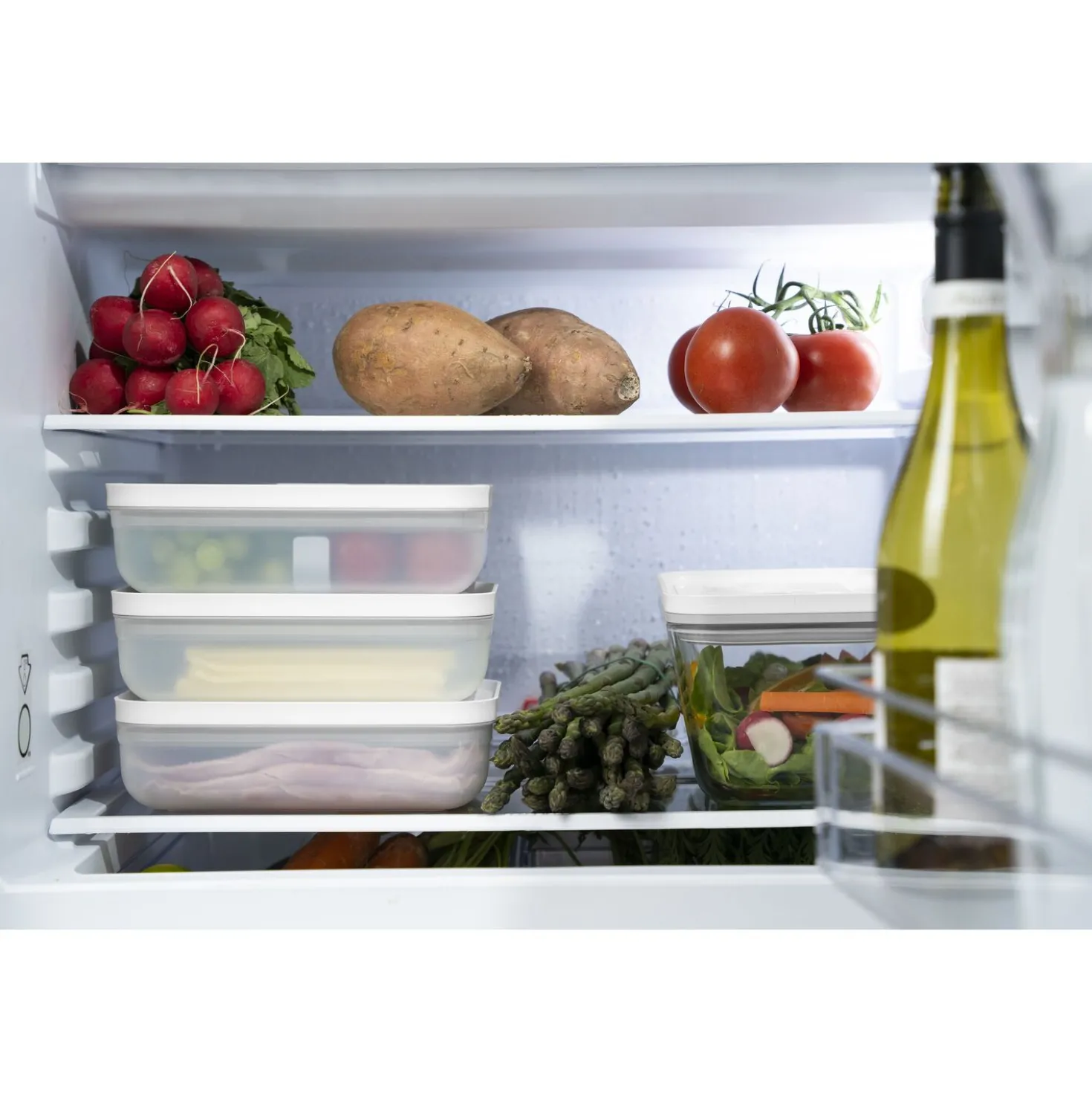 Lunch box L plate, Plastique, semi transparent-Gris