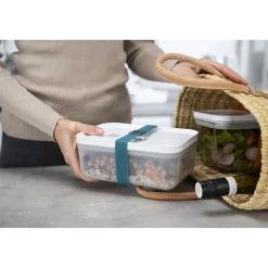 Lunch box M, Plastique, semi transparent-Gris
