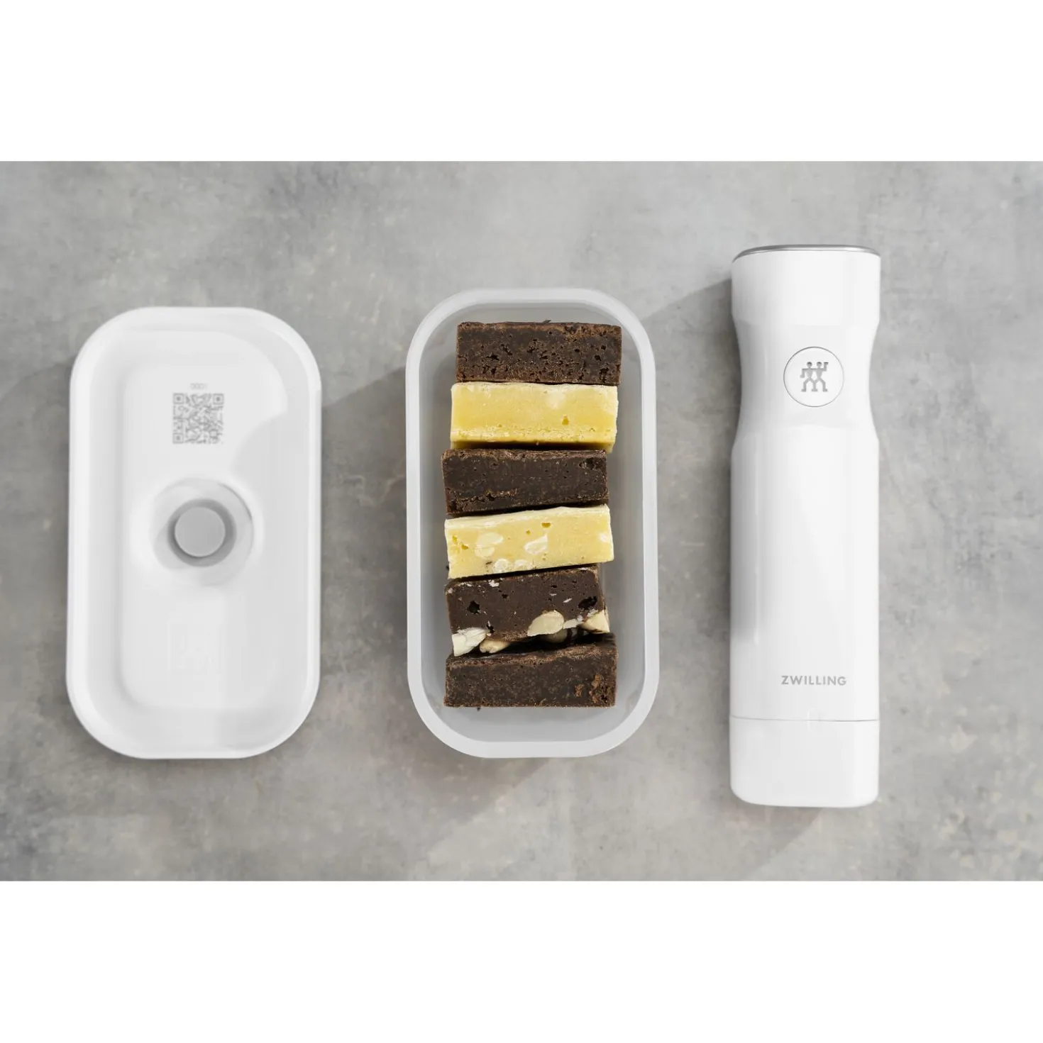 Lunch box S, Plastique, semi transparent-Gris