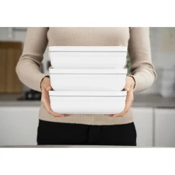 Lunch box sous-vide L plate, Plastique, Blanc-Gris