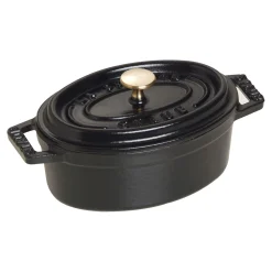 Mini Cocotte 11 cm, Ovale, Noir mat, Fonte