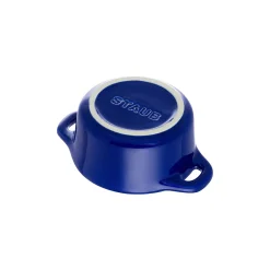 Mini Cocotte 10 cm, Rond(e), Bleu intense, Céramique