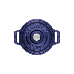 Mini Cocotte 10 cm, Rond(e), Bleu intense, Fonte