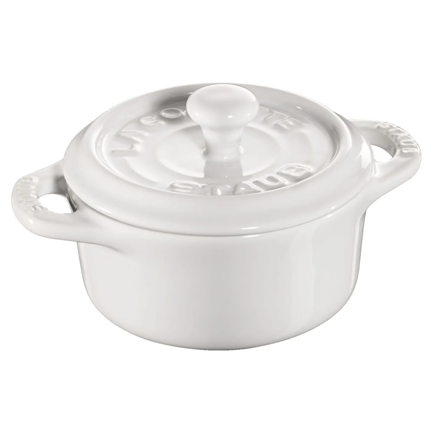 Mini Cocotte 10 cm, Rond(e), Blanc, Céramique