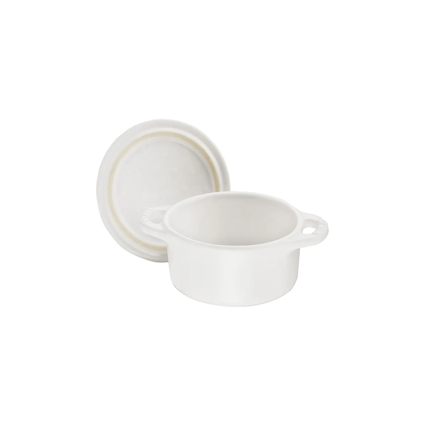 Mini Cocotte 10 cm, Rond(e), Blanc, Céramique