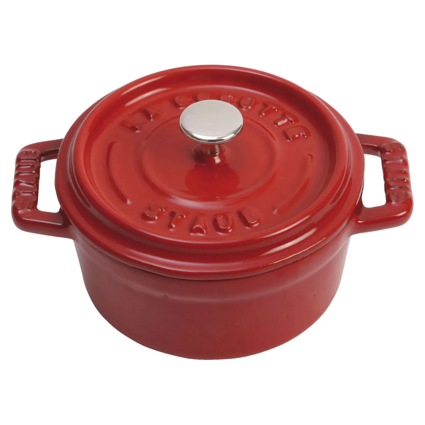 Mini Cocotte 10 cm, Rond(e), Cerise, Fonte