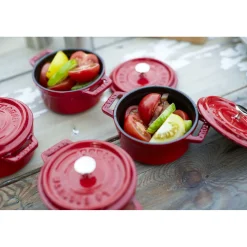 Mini Cocotte 10 cm, Rond(e), Cerise, Fonte