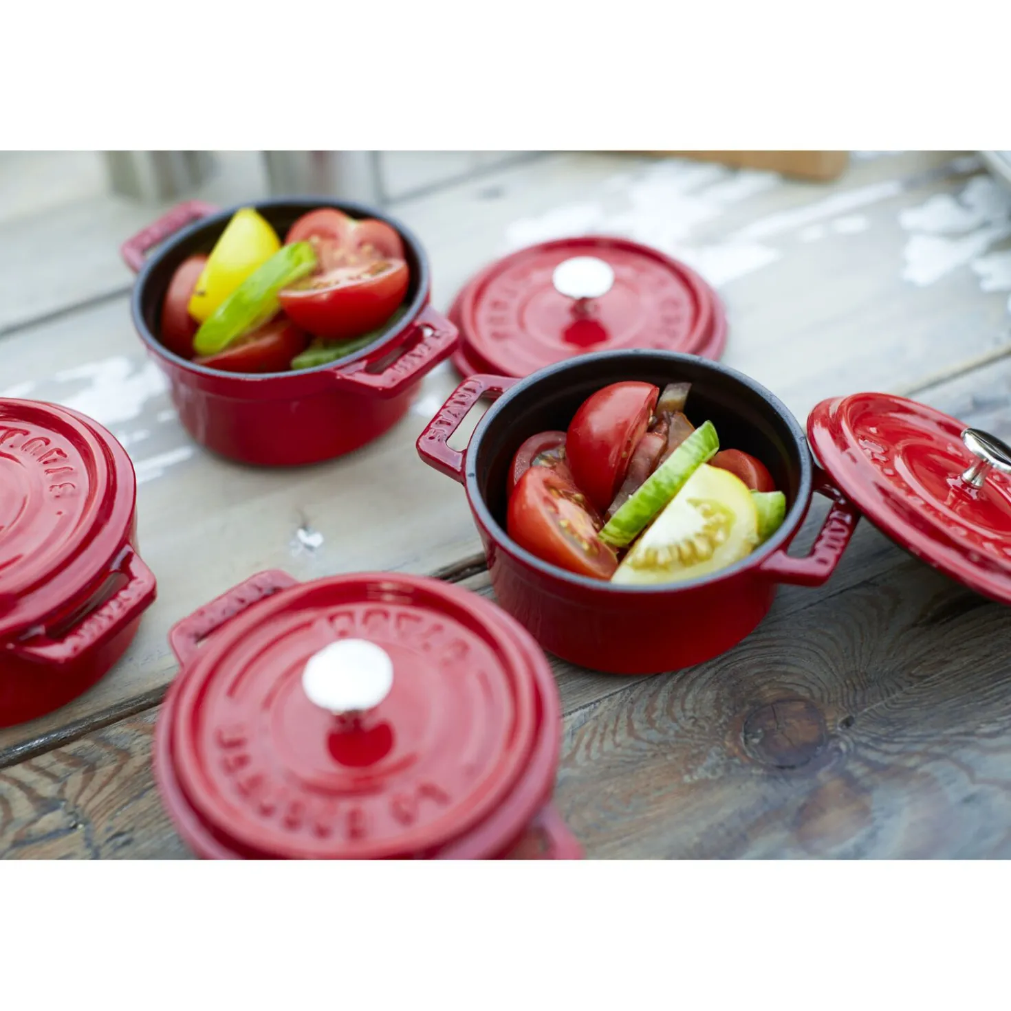 Mini Cocotte 10 cm, Rond(e), Cerise, Fonte