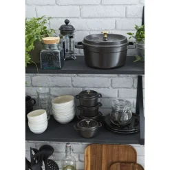 Mini Cocotte 10 cm, Rond(e), Noir mat, Fonte