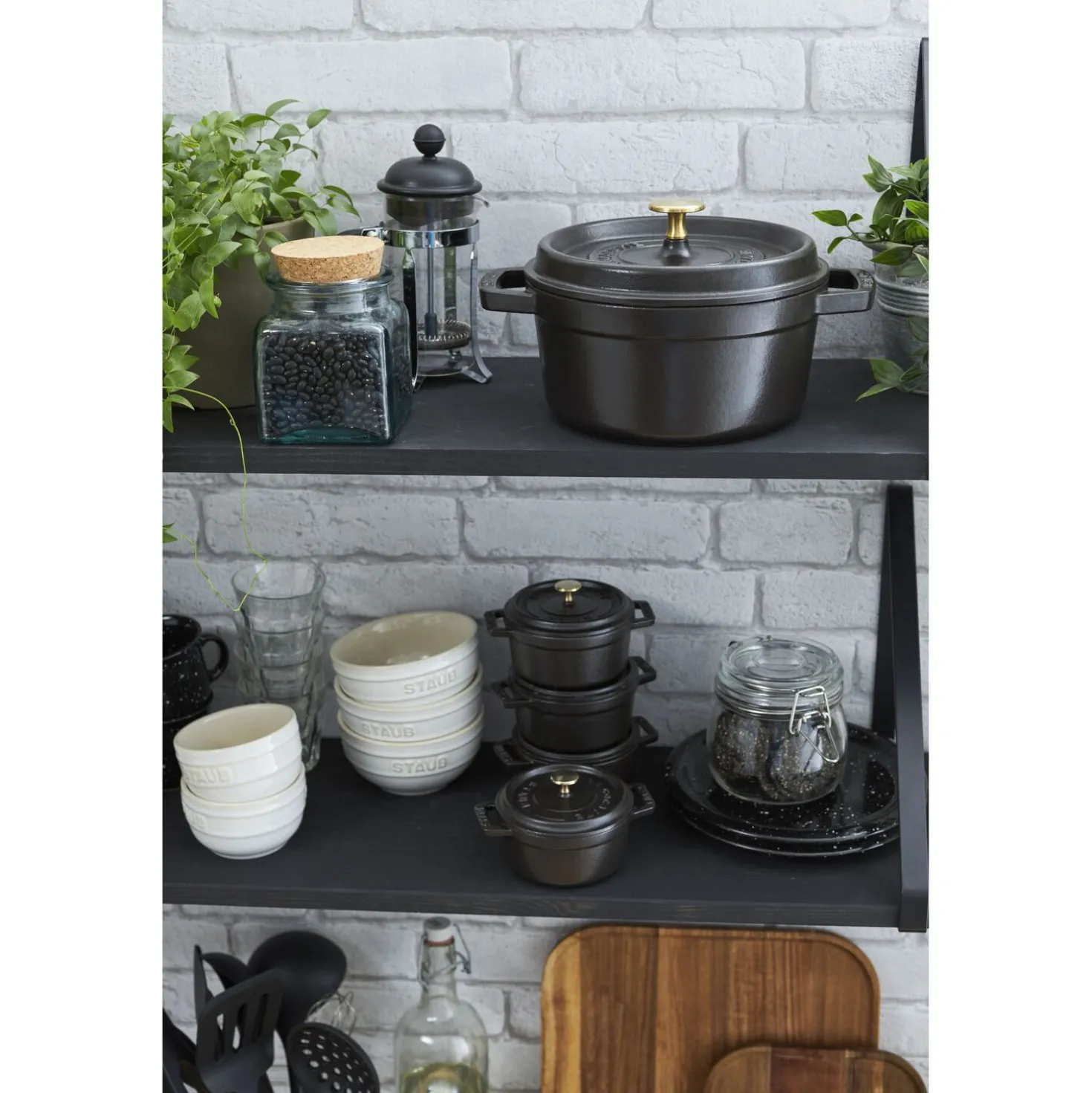 Mini Cocotte 10 cm, Rond(e), Noir mat, Fonte