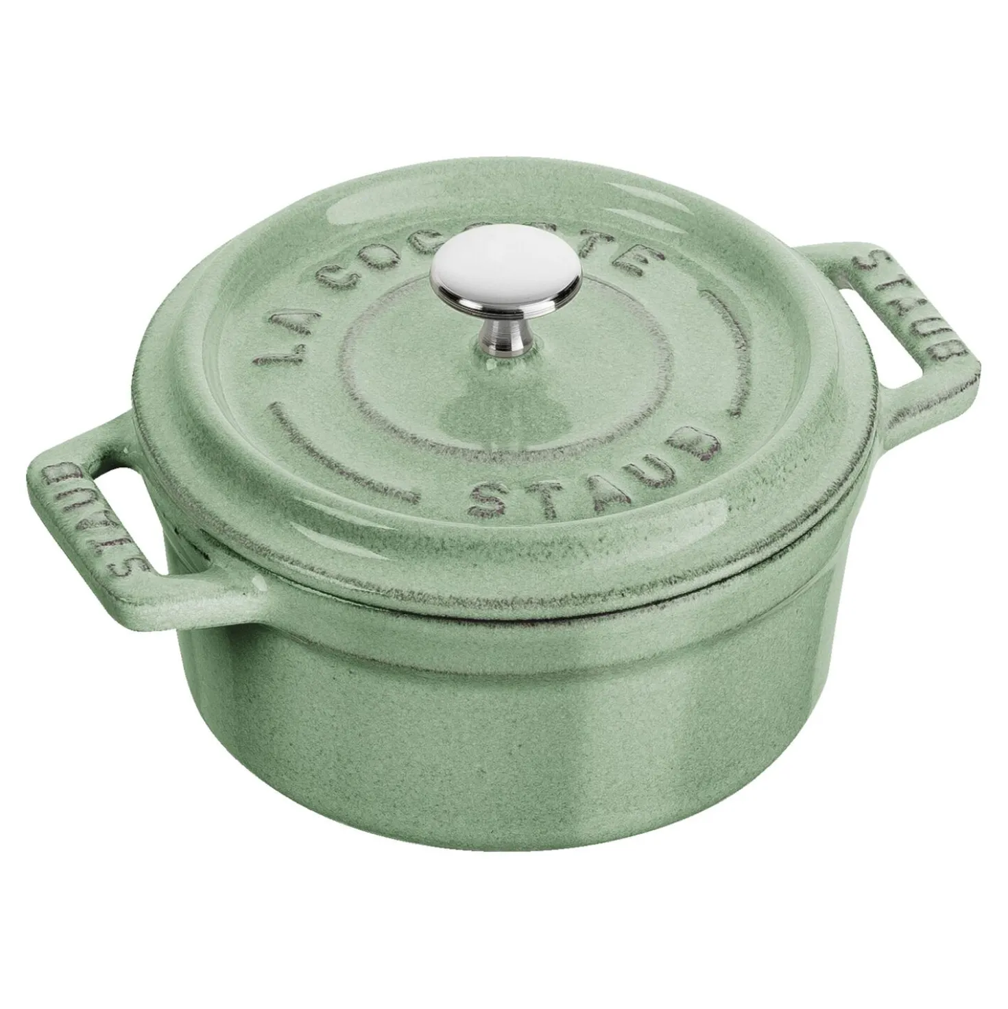 Mini Cocotte 10 cm, Rond(e), Sauge, Fonte