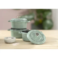Mini Cocotte 10 cm, Rond(e), Sauge, Fonte