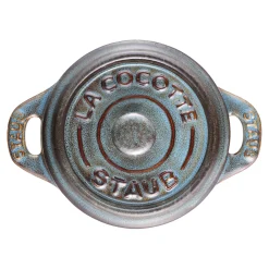 Mini Cocotte 10 cm, Rond(e), Turquoise antique, Céramique