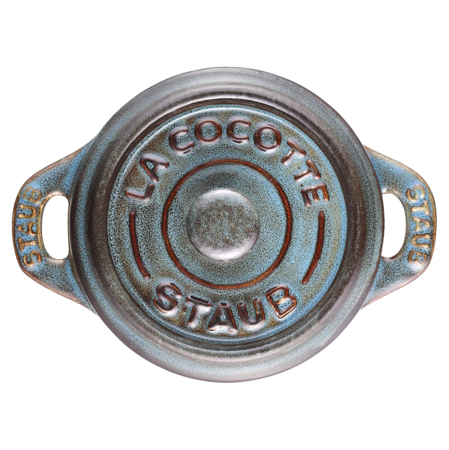 Mini Cocotte 10 cm, Rond(e), Turquoise antique, Céramique