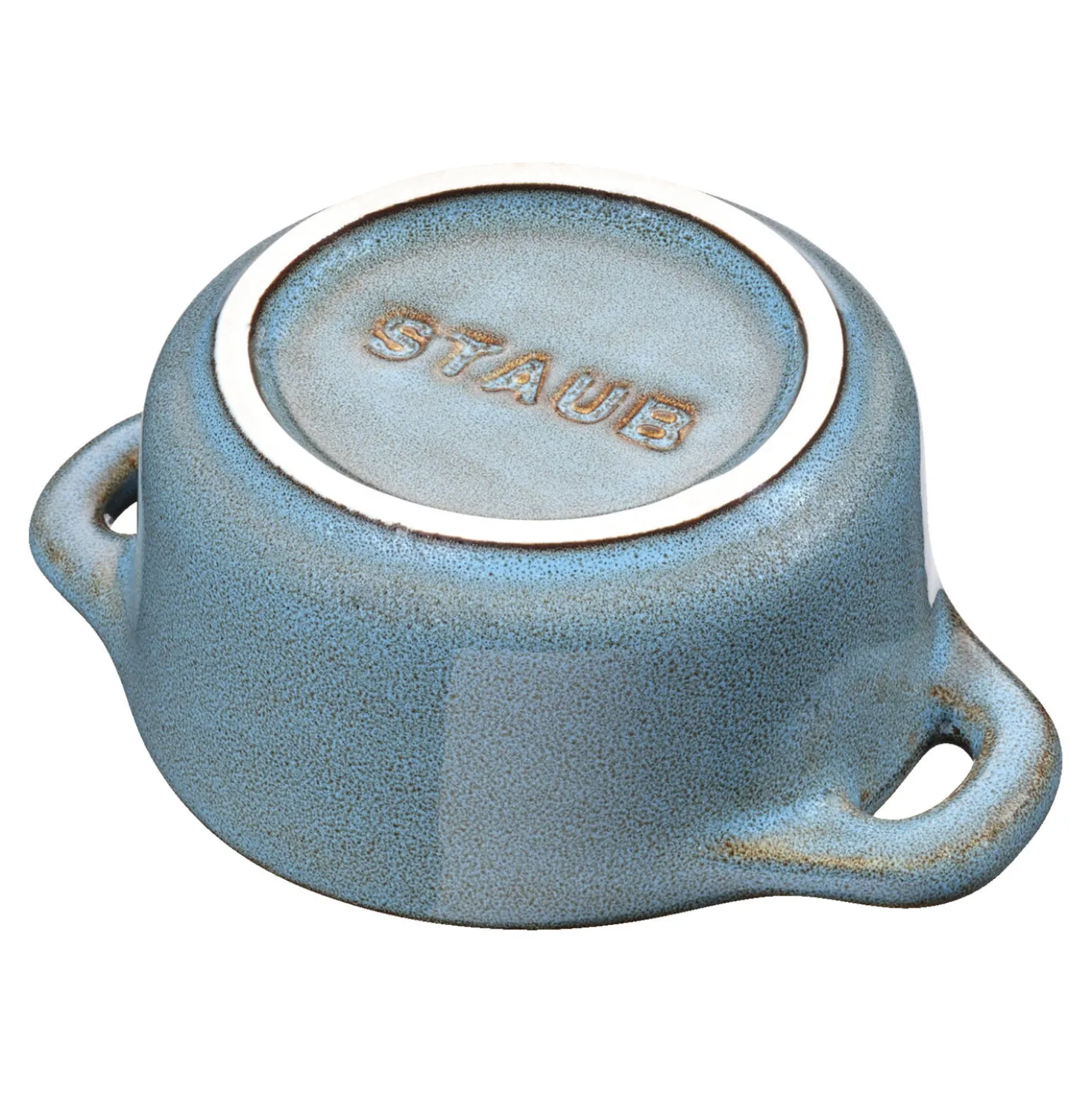 Mini Cocotte 10 cm, Rond(e), Turquoise antique, Céramique