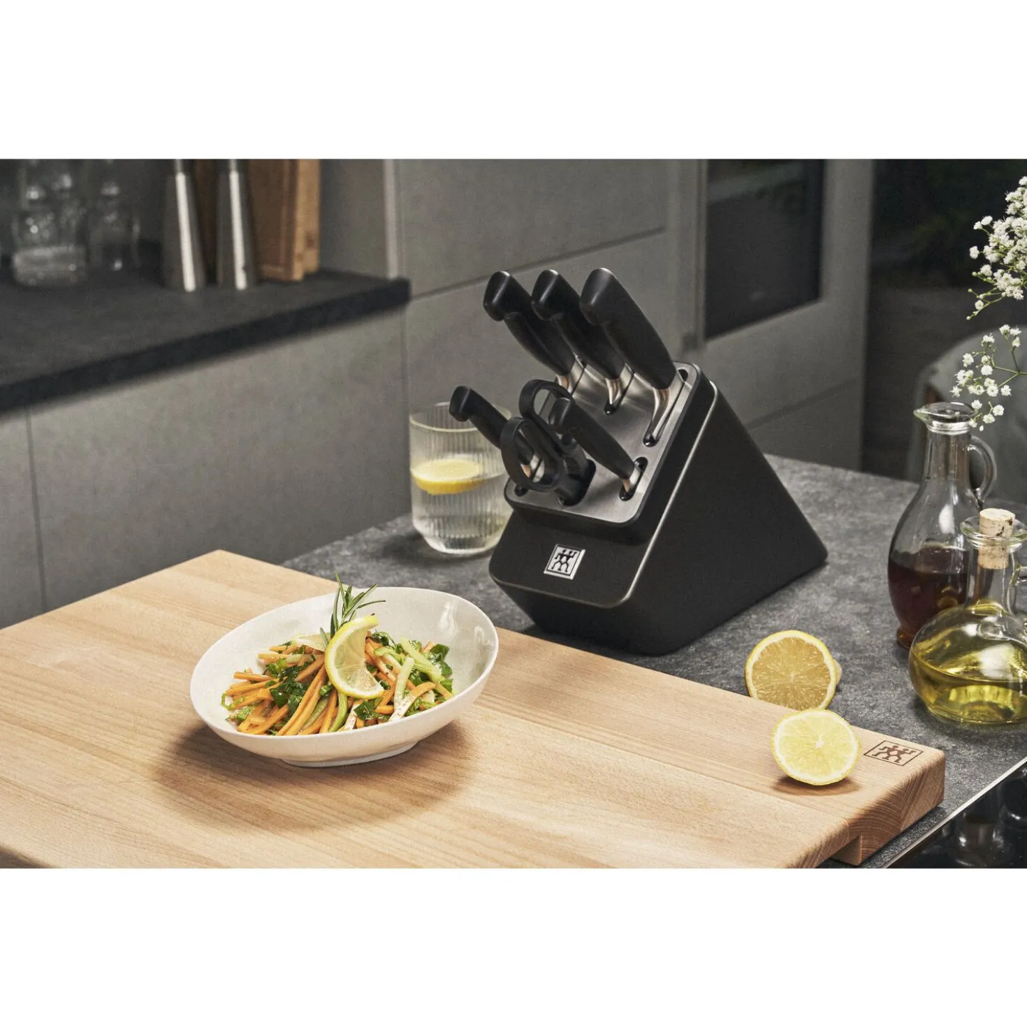 7-pcs, Bloc de couteaux, Anthracite