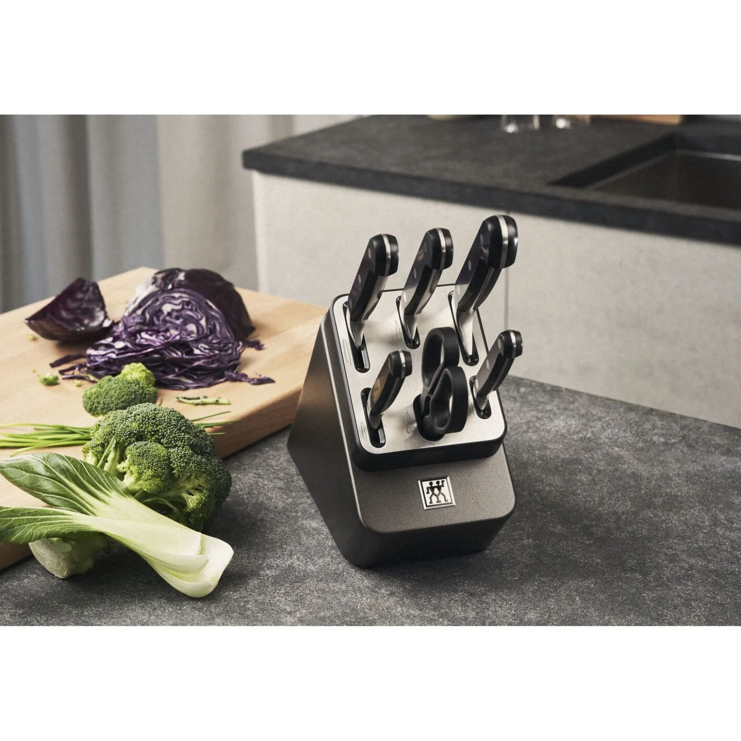 7-pcs, Bloc de couteaux, Anthracite