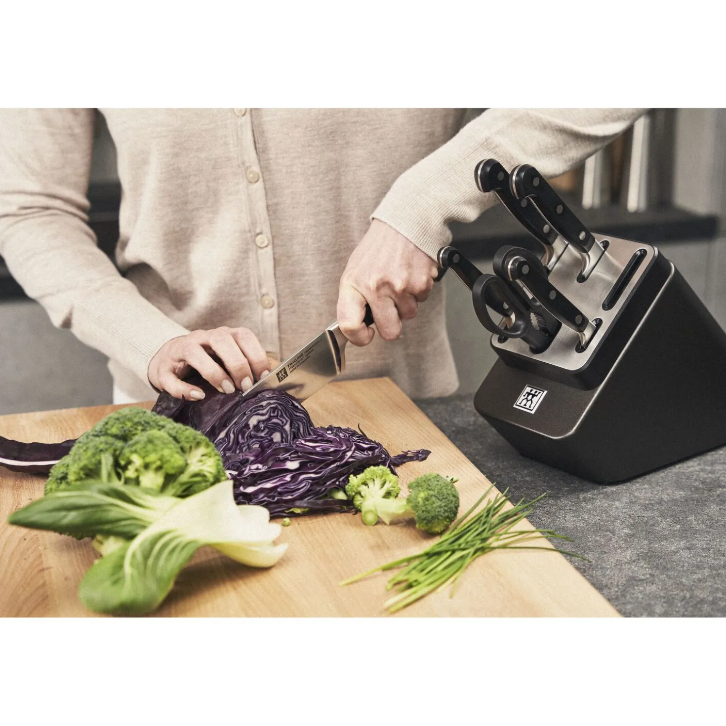 7-pcs, Bloc de couteaux, Anthracite