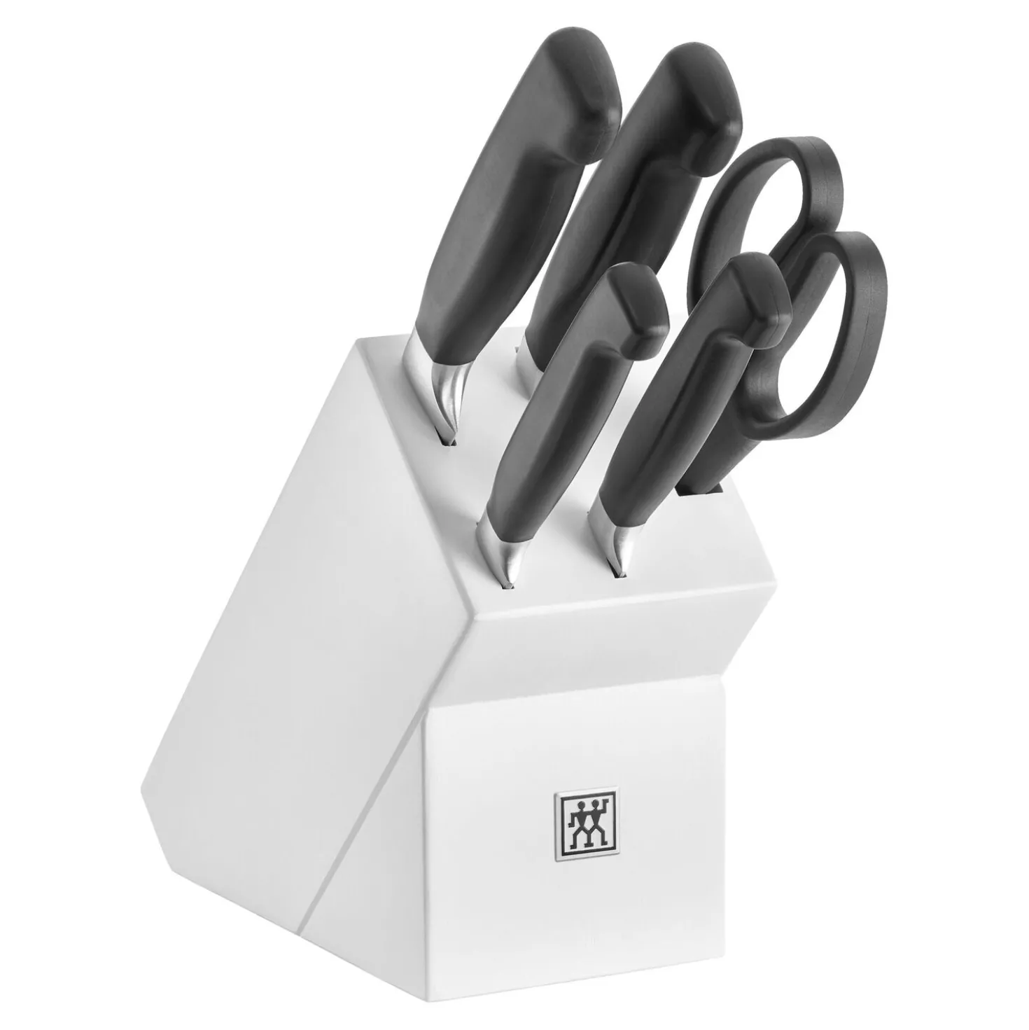 6-pcs, Bloc de couteaux, Blanc