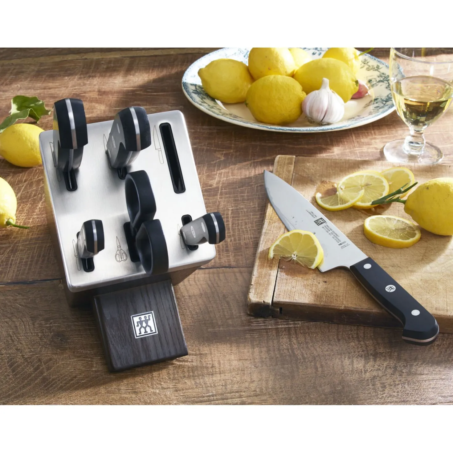 7-pcs, Bloc de couteaux, Brun
