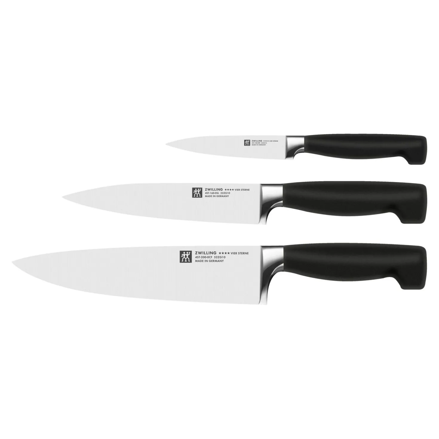 4-pcs, Bloc de couteaux, Brun