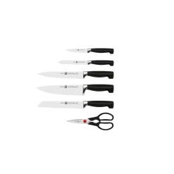 7-pcs, Bloc de couteaux, Brun