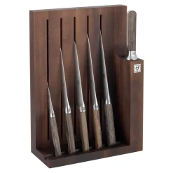 7-pcs, Bloc de couteaux, Brun