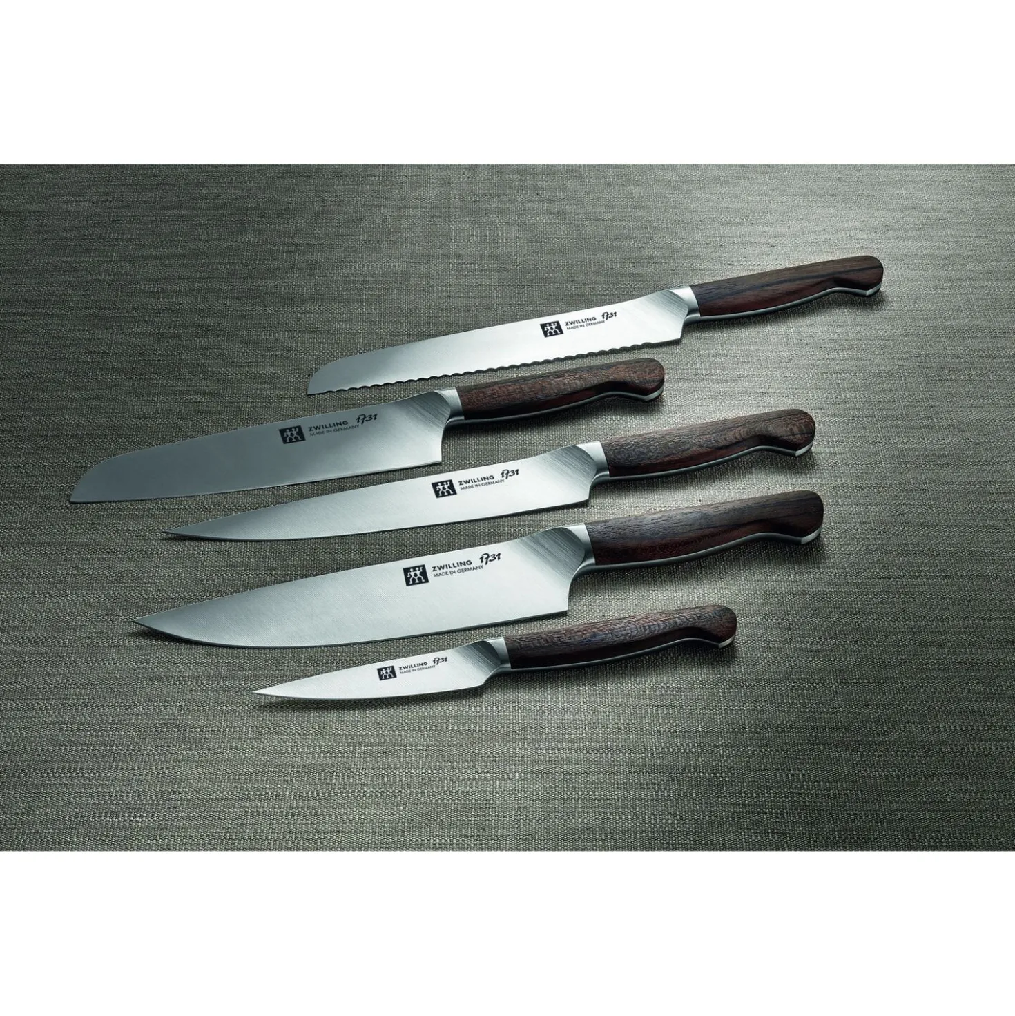 7-pcs, Bloc de couteaux, Brun